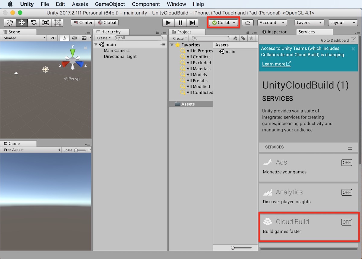 free repository for use with unity cloud build